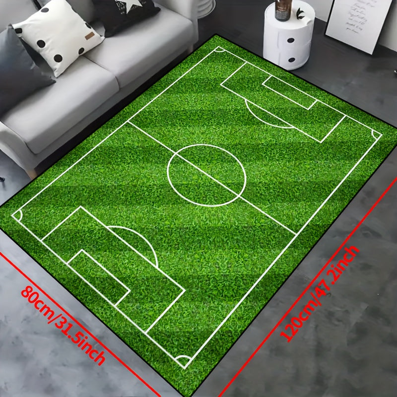 BowLift | SoccerPlay | Non-Slip Washable Rug for Living Room & Bedroom
