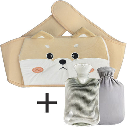 Refillable plush hot water bottle belt