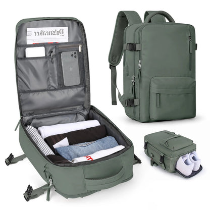 BowLift | Travelliva Women's Travel Backpack 35 L | Waterproof & with USB Port | Anti-theft & Shoe Compartment | For Hiking, Daily Use & Travel