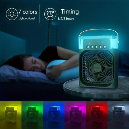 1pc Portable Air Conditioner, Portable Household Air Cooler, Hydro Cooling Fan, Portable Office Air Cooler, 3-Speed Air Cooling Fan Humidifier, 5 Humidifying Spray Nozzles for Household Appliances | Brehn