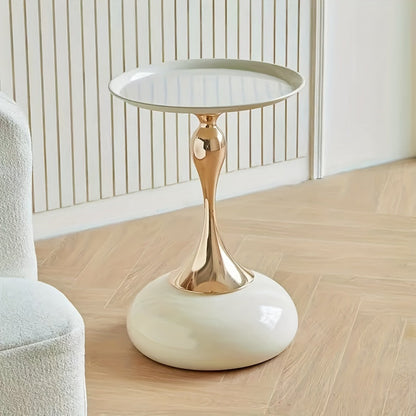 Modern side table with ceramic base and metal legs – 55 cm high | Skanto
