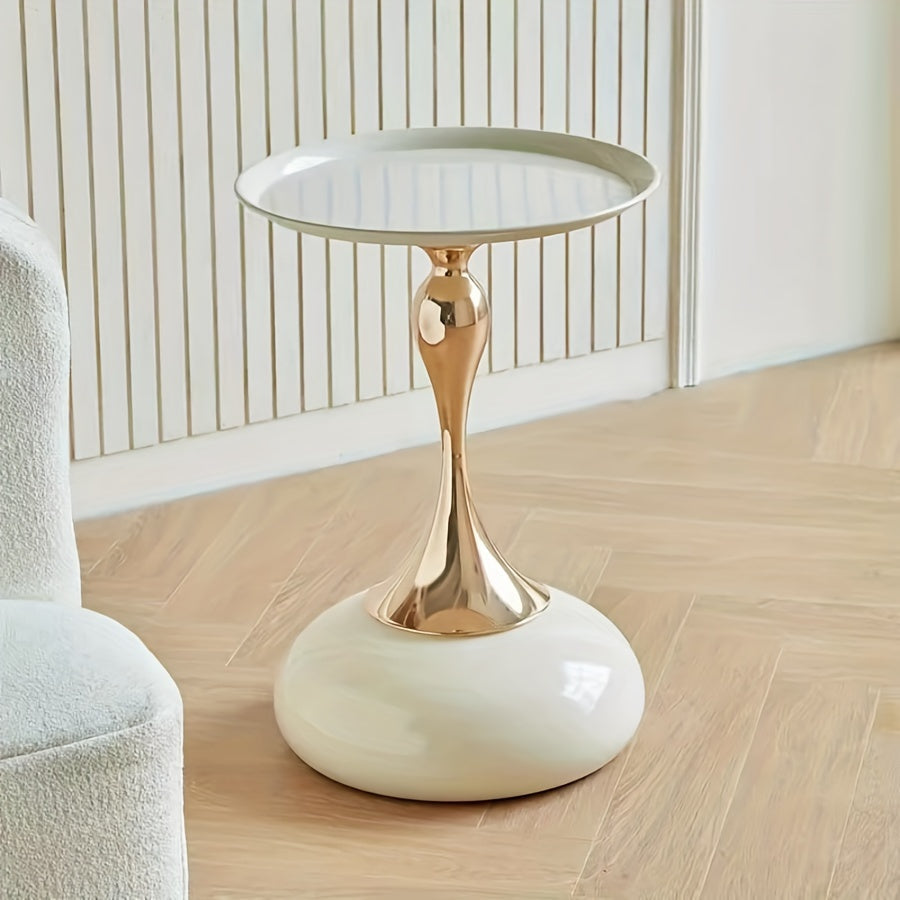 Modern side table with ceramic base and metal legs – 55 cm high | Skanto