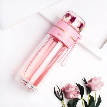 Skanto | Double-Walled Glass Bottle with Tea Filter and Infuser