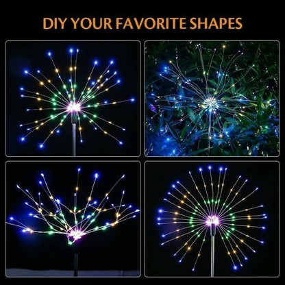 BowLift | Solar Firework String Lights | 90 LED | Waterproof IP65 | Garden & Outdoor Decoration | 95cm