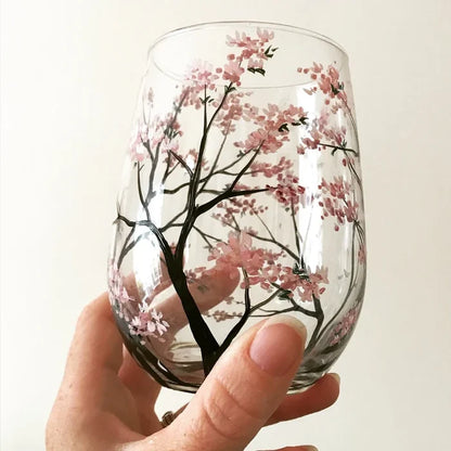 Sandsberg | Wine Glass Four Seasons Tree - hand-painted art