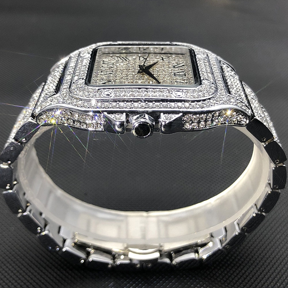 Skanto | MISSFOX Ice Out Square Watch for Men