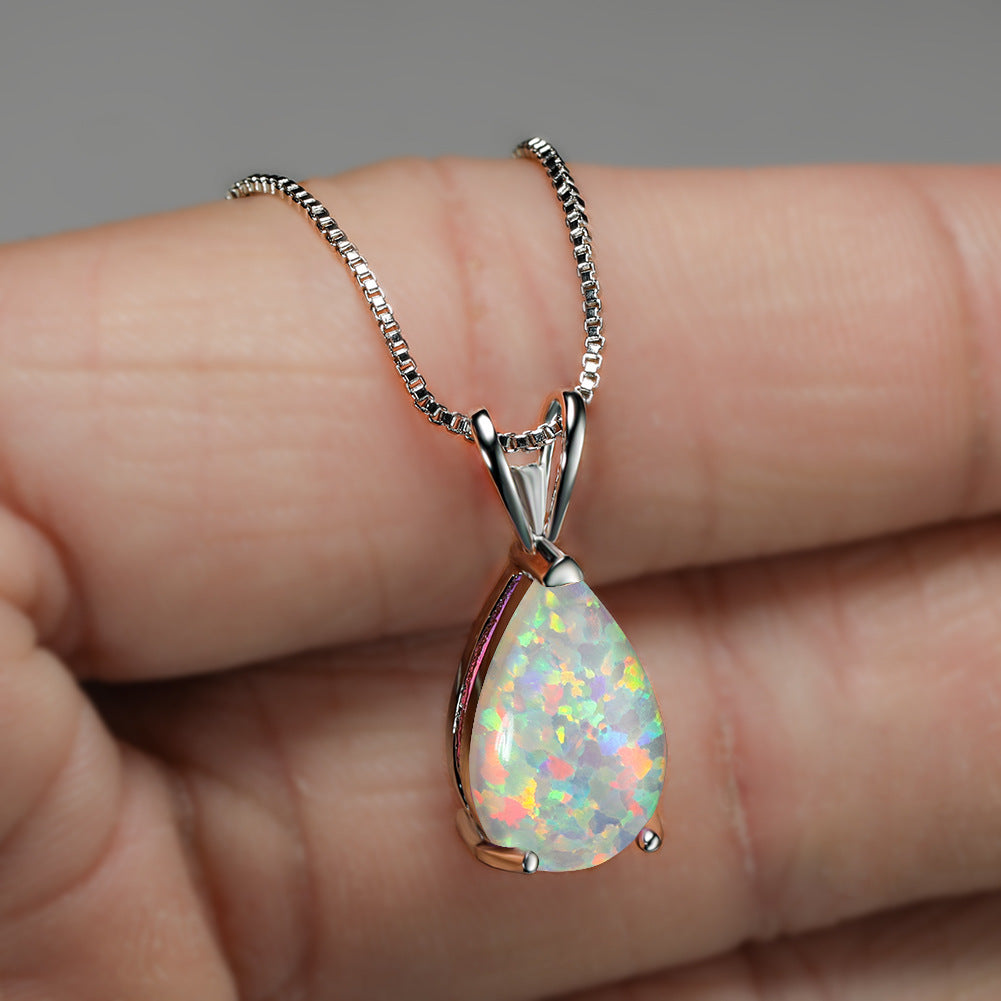 Skanto | Minimalist Drop Opal Pendant Necklace - Selina