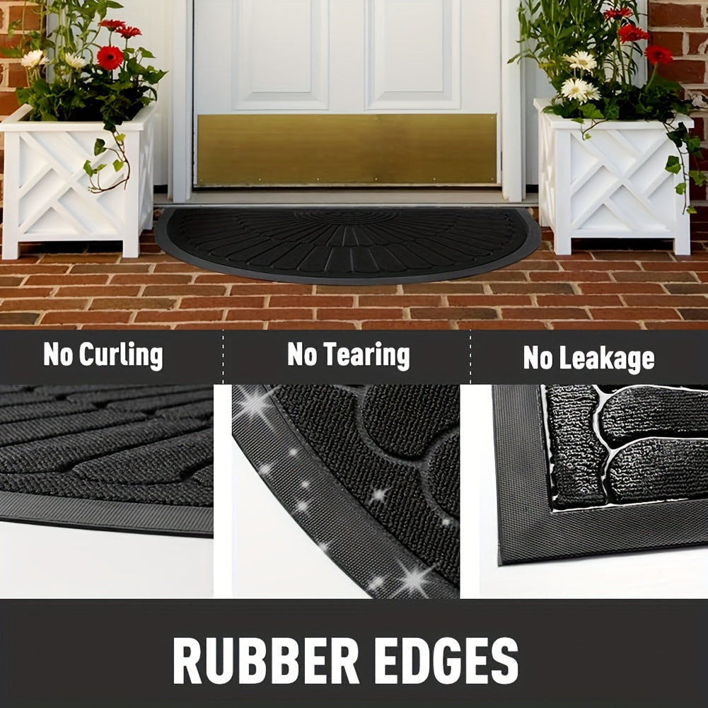 Semi-circular rubber doormat – Durable and non-slip for indoor and outdoor use | Bowlift