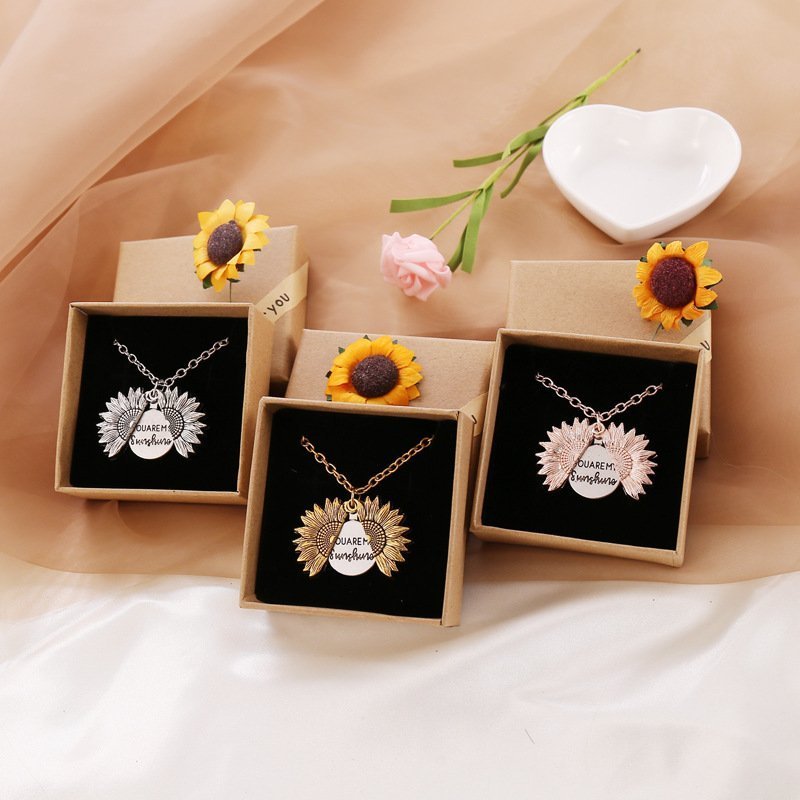 Skanto | "You Are My Sunshine" Sunflower Pendant (Double Engraved)