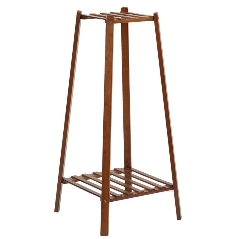 Skanto | 2 Tier Tall Plant Stand Pot Holder Small Space Table Garden Flower Pot Brown