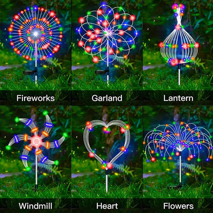 4-pack Solar Fireworks Garden Lights - Weatherproof LED Decorative Lighting, Solar Energy for Garden and Patio | Karnz