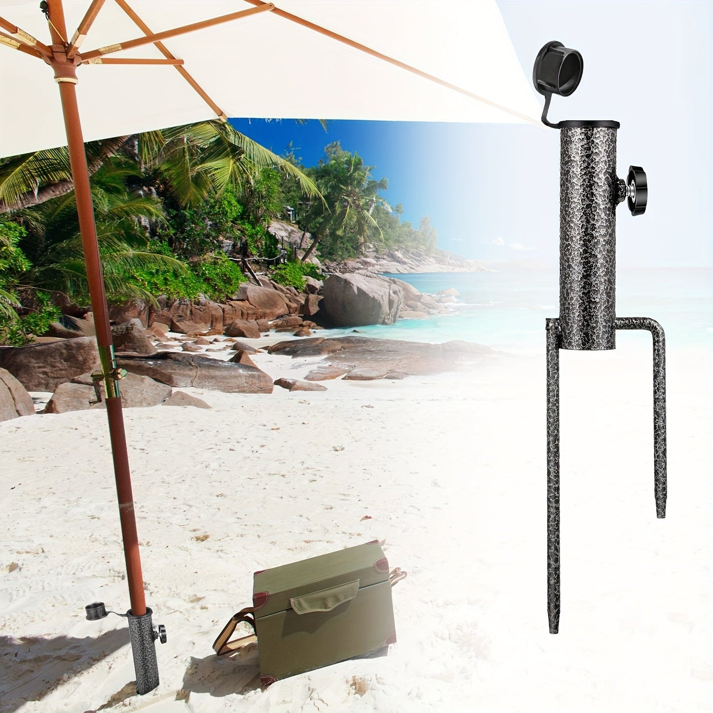 BowLift | Adjustable Umbrella Stand Stabello | For Ø 2.8–3.2 cm Umbrella Poles | Anti-Slip & Portable | Sturdy Steel Construction