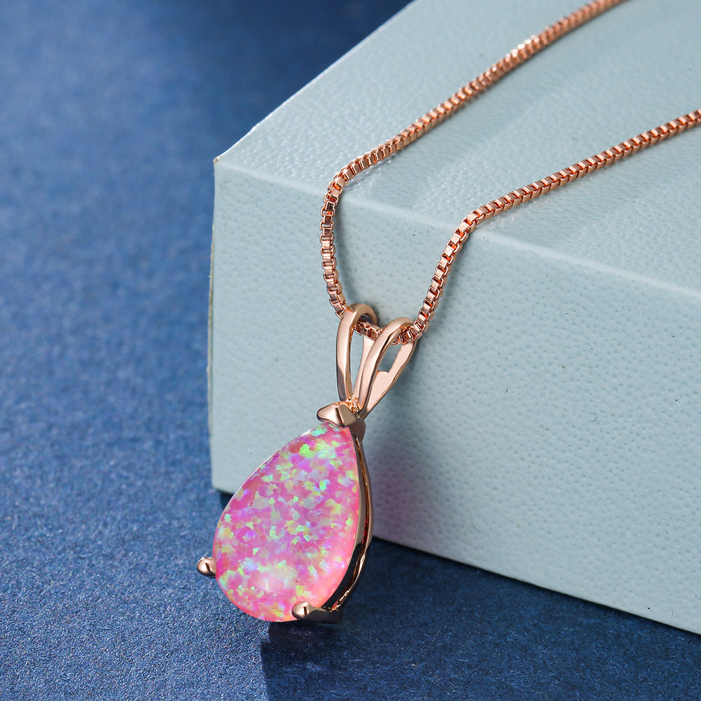 Skanto | Minimalist Drop Opal Pendant Necklace - Selina
