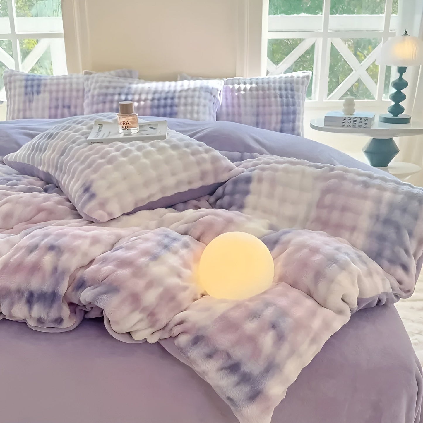 Cozy Plush Bedding Set – Warm and Soft for Autumn & Winter | ReversiBowlifte Design in Rabbit Fur & Milk Velvet | Bowlift