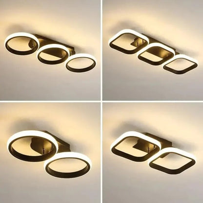 Modern LED Ring Chandelier – Minimalist Ceiling Light for Living Room and Dining Area | Karnz