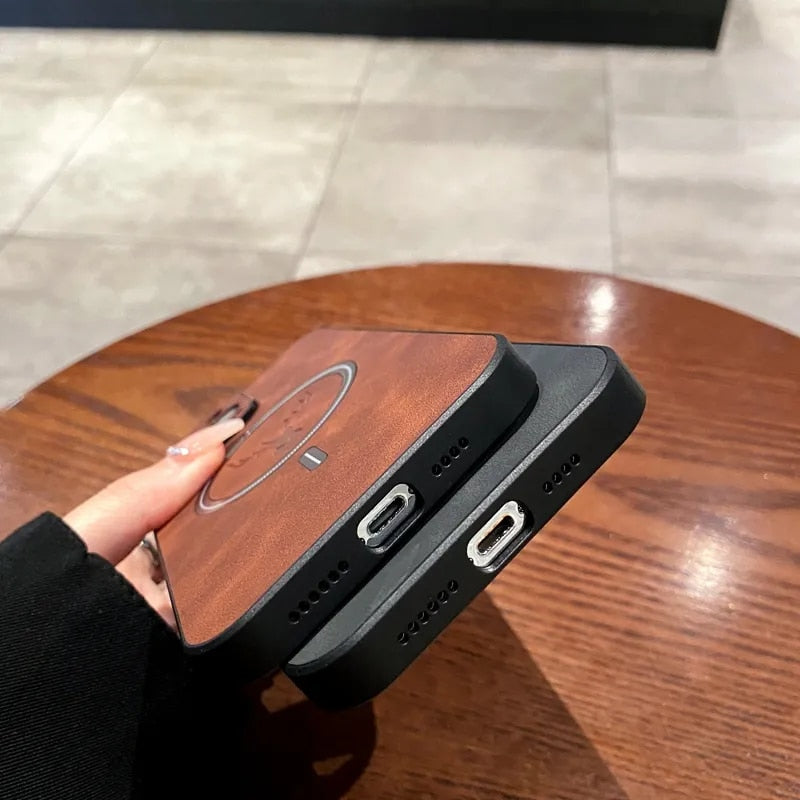 Skanto | Luxury Deer Leather Apple iPhone Case | Magnetic Phone Case, Wireless Case, MagSafe, Wireless Charging, Protective Case, Cover for iPhone 15, 14, 13 Pro Max Plus