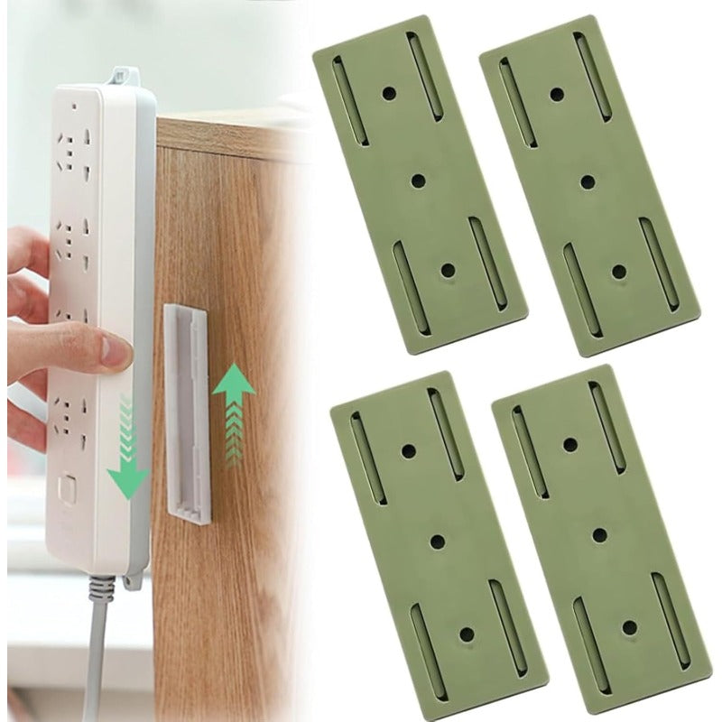 BowLift | Adhesive Power Strip Mounts | No-Drill Wall & Desk Organizer with Slide Rail