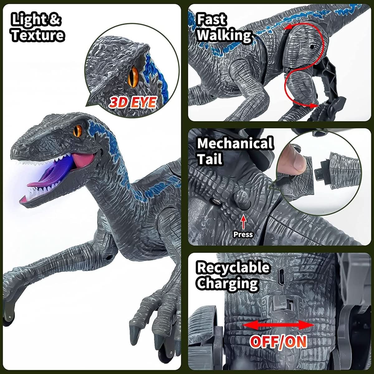 Skanto | Interactive Dinosaur with Lights and Sound for Prehistoric Play Fun