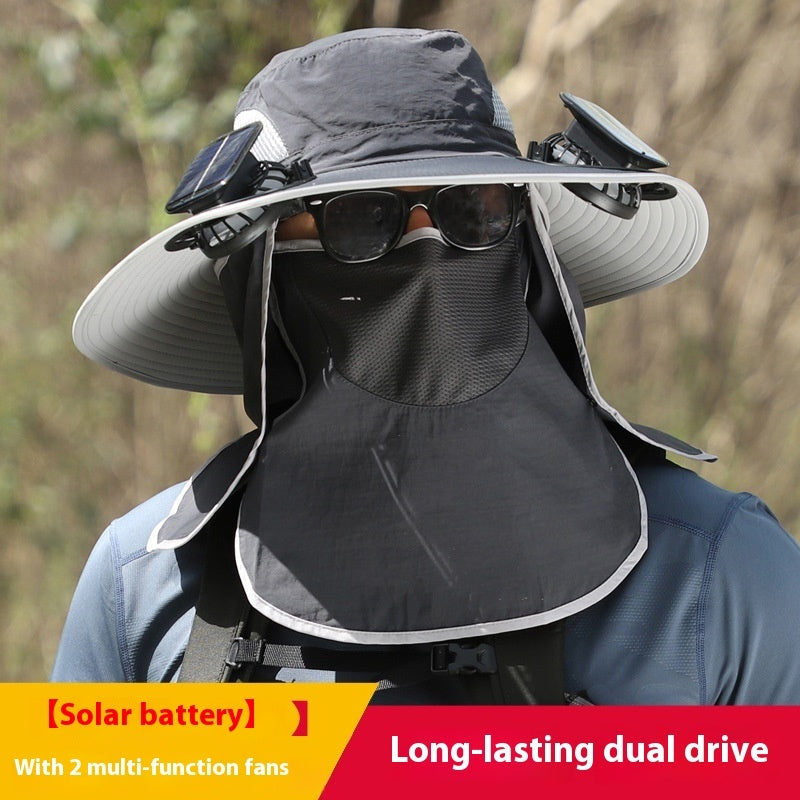 Quick-drying Solar Fan Outdoor Big Brim Sun Hat | Bowlift