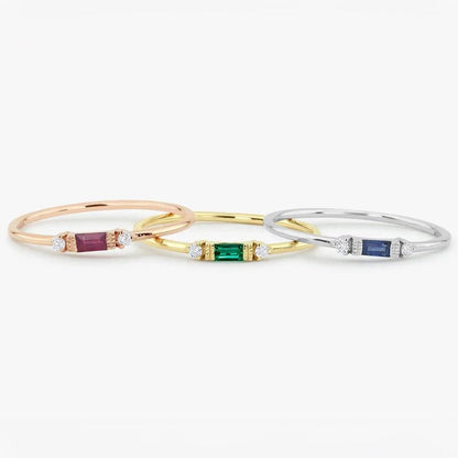 Skanto | Dainty & Baguette Diamond Ring