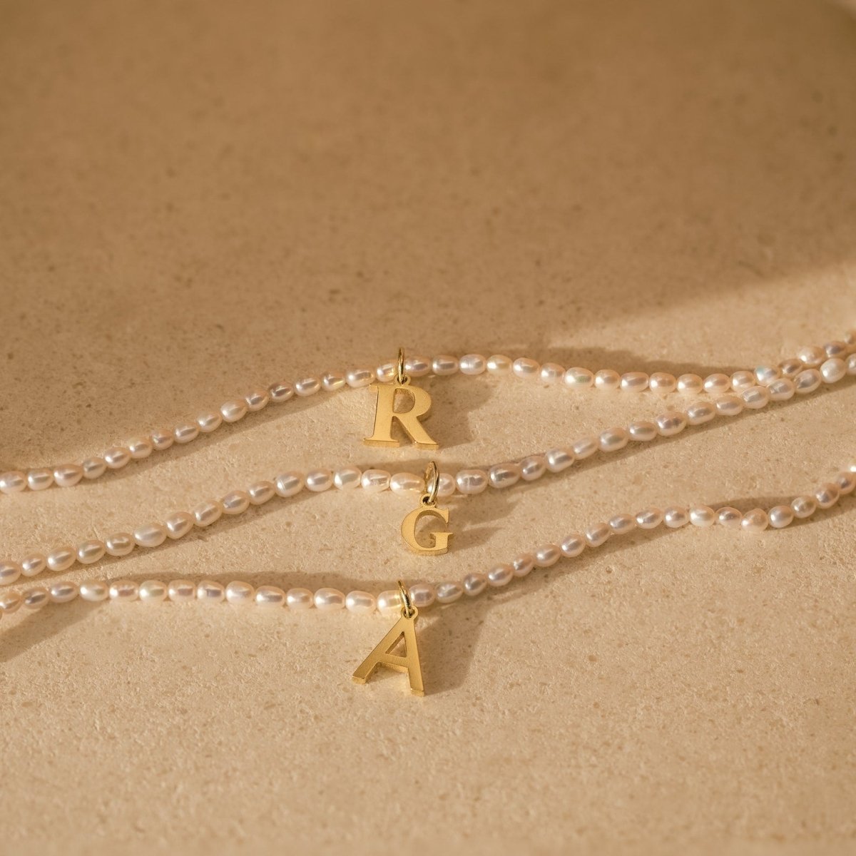 BowLift | Dainty Beaded Pearl Initial Necklace