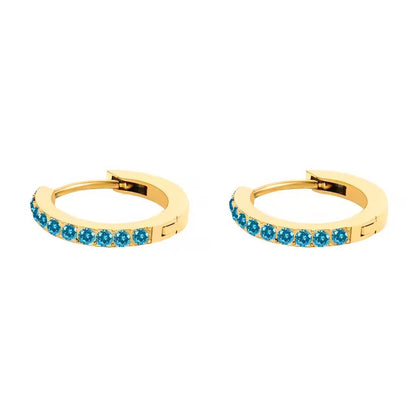 Skanto | Dainty Birthstone Hoop Huggie Earrings
