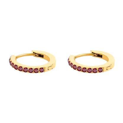 Skanto | Dainty Birthstone Hoop Huggie Earrings