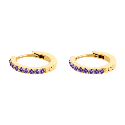 BowLift | Dainty Birthstone Hoop Huggie Earrings