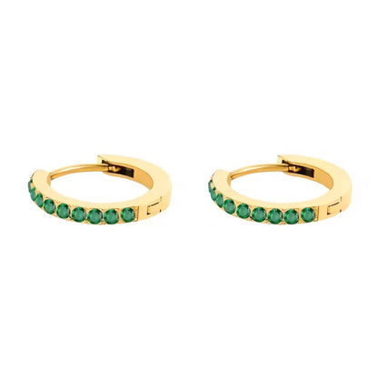 Skanto | Dainty Birthstone Hoop Huggie Earrings
