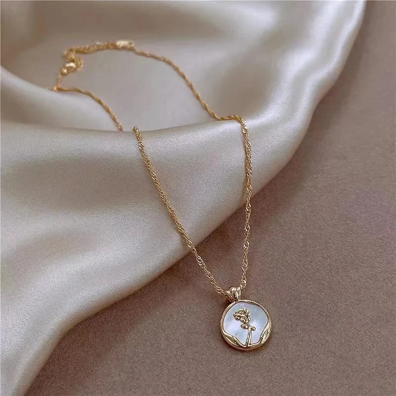 BowLift | Dainty Blanc Camellia Floral Necklace, Earrings, Ring Jewelry