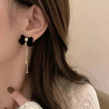 BowLift | Dainty Bow Gold Dangle Earrings