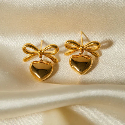 BowLift | Dainty Bow Heart Earrings