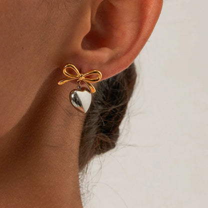 BowLift | Dainty Bow Heart Earrings