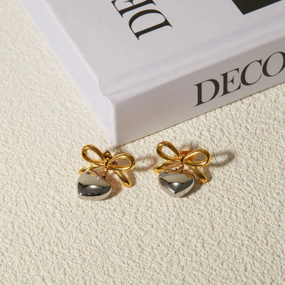 BowLift | Dainty Bow Heart Earrings
