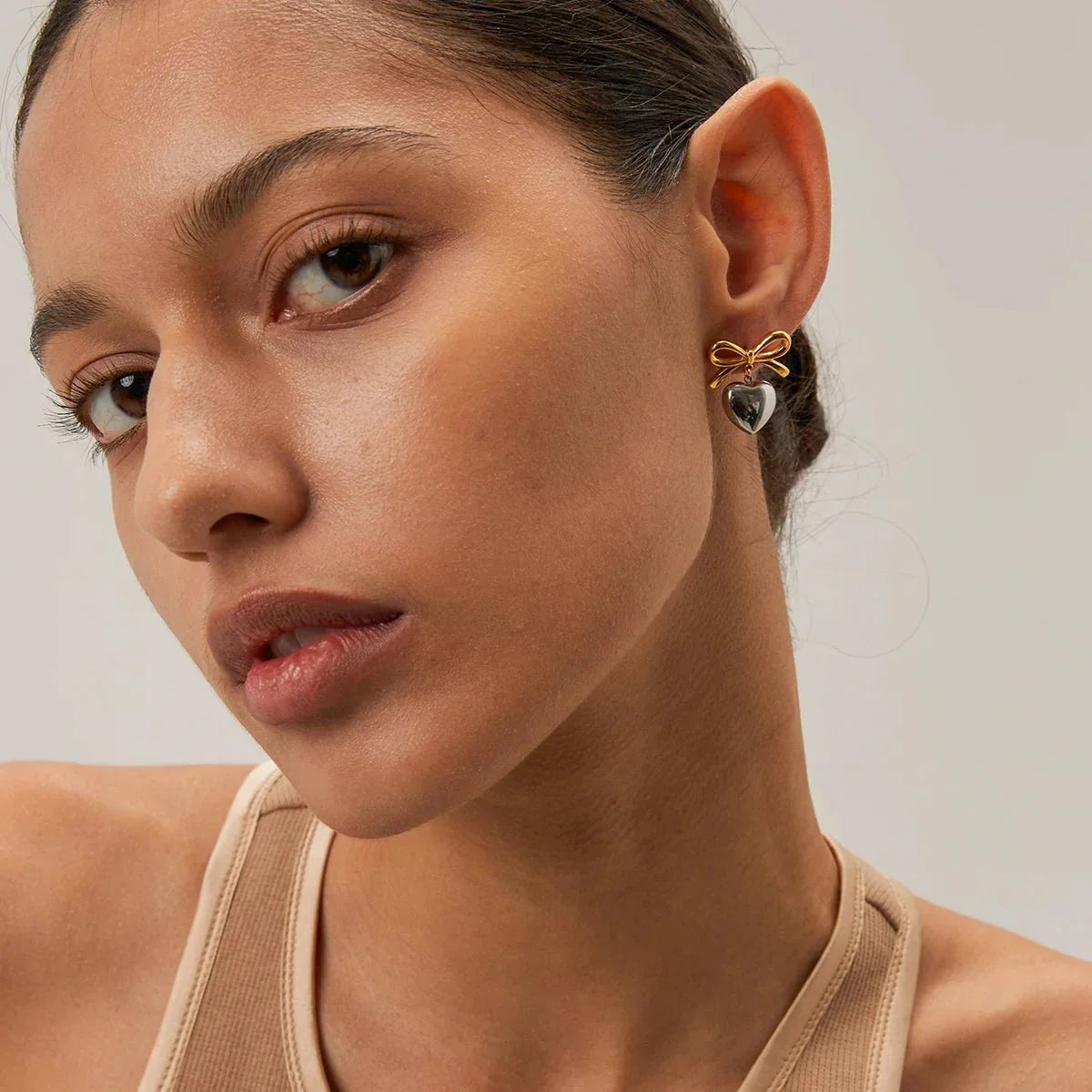 BowLift | Dainty Bow Heart Earrings