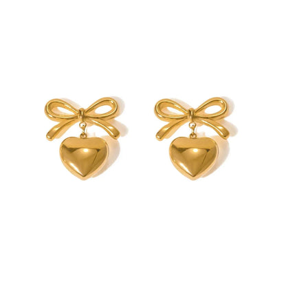 BowLift | Dainty Bow Heart Earrings