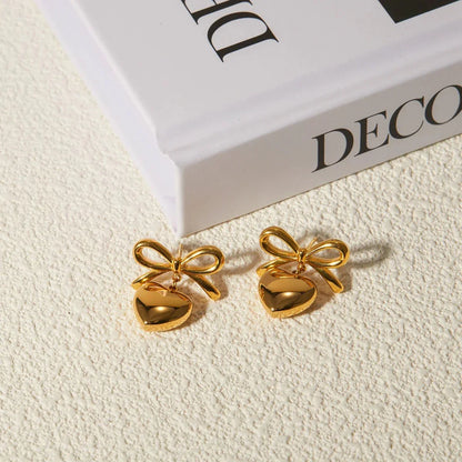BowLift | Dainty Bow Heart Earrings