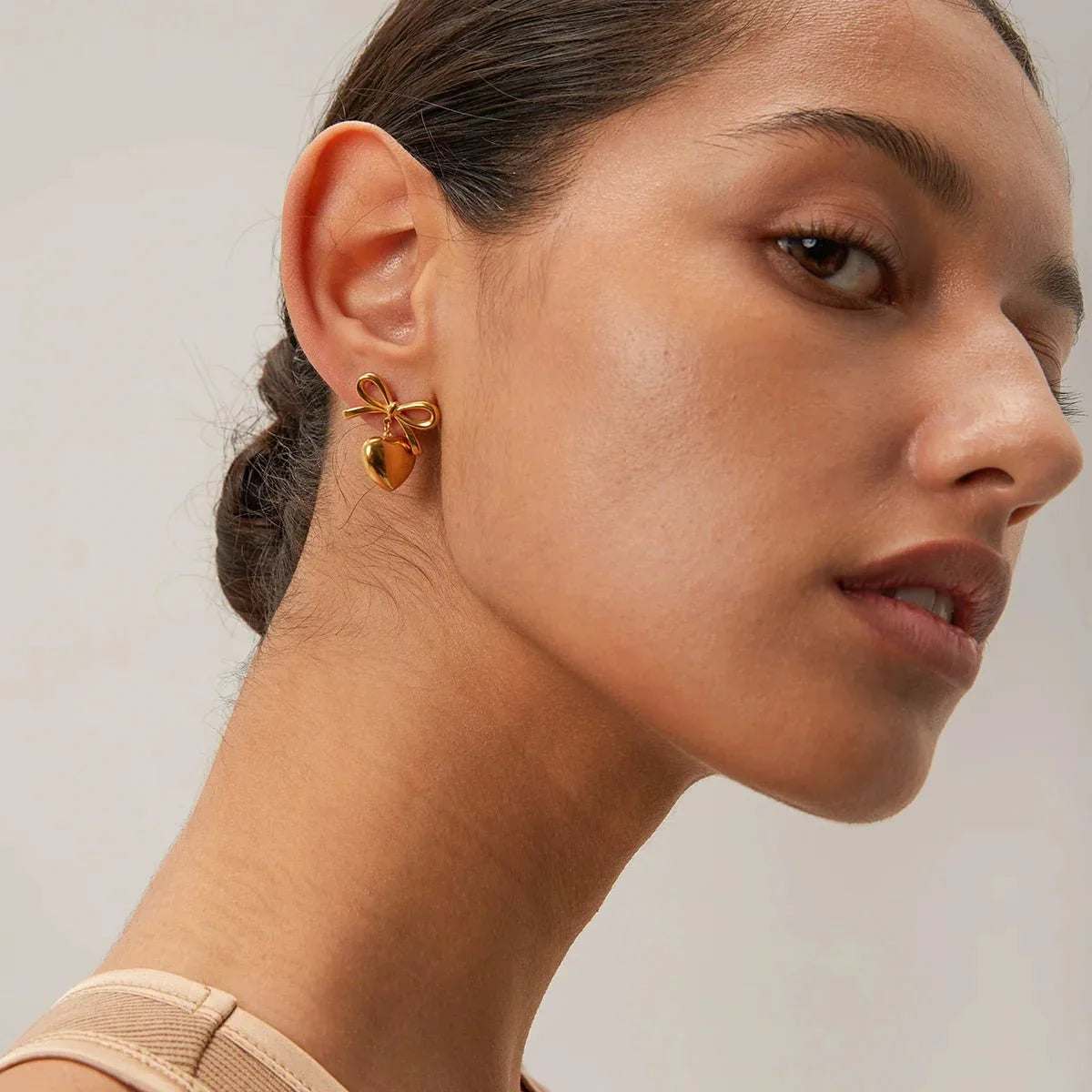BowLift | Dainty Bow Heart Earrings