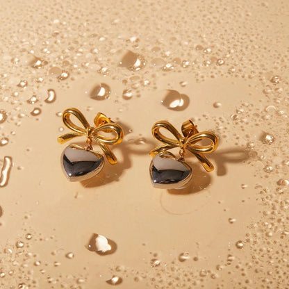BowLift | Dainty Bow Heart Earrings