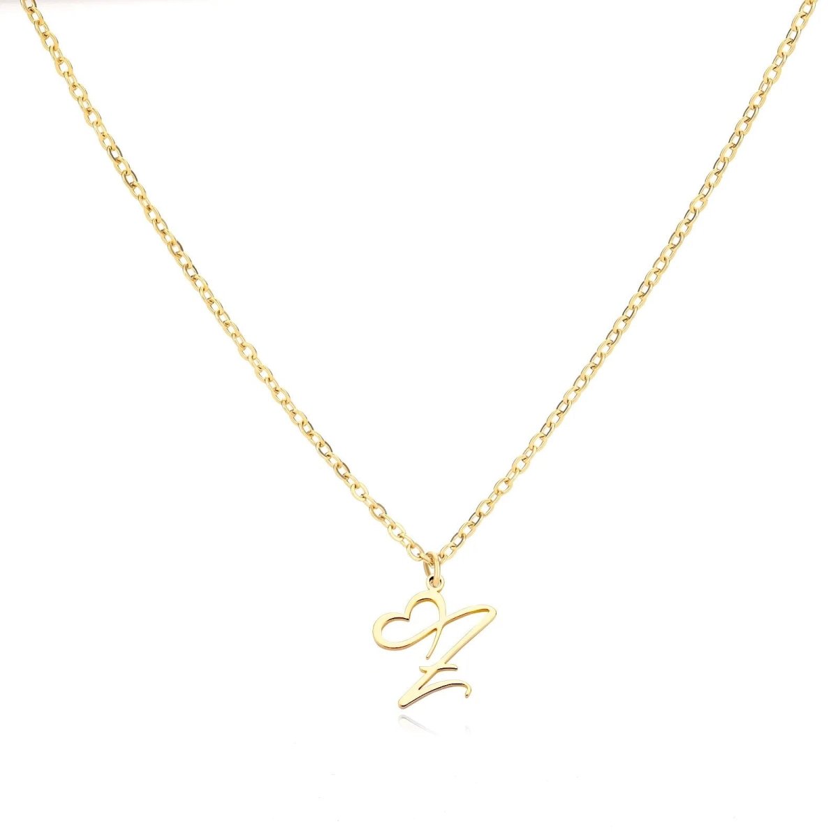 Skanto | Dainty Heart Letter Initial Necklace