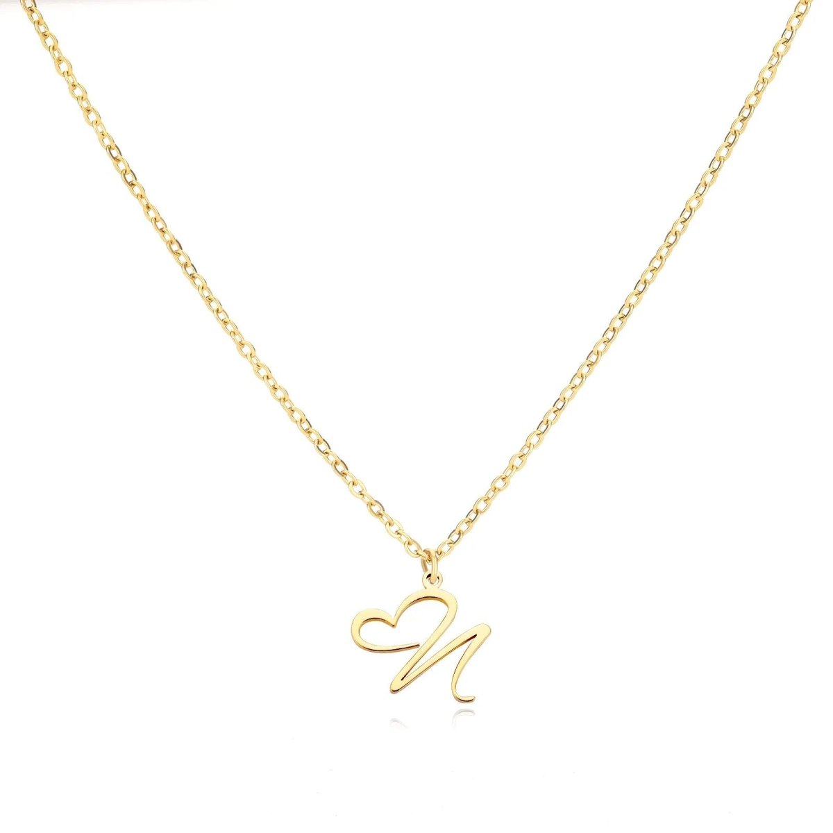 Skanto | Dainty Heart Letter Initial Necklace