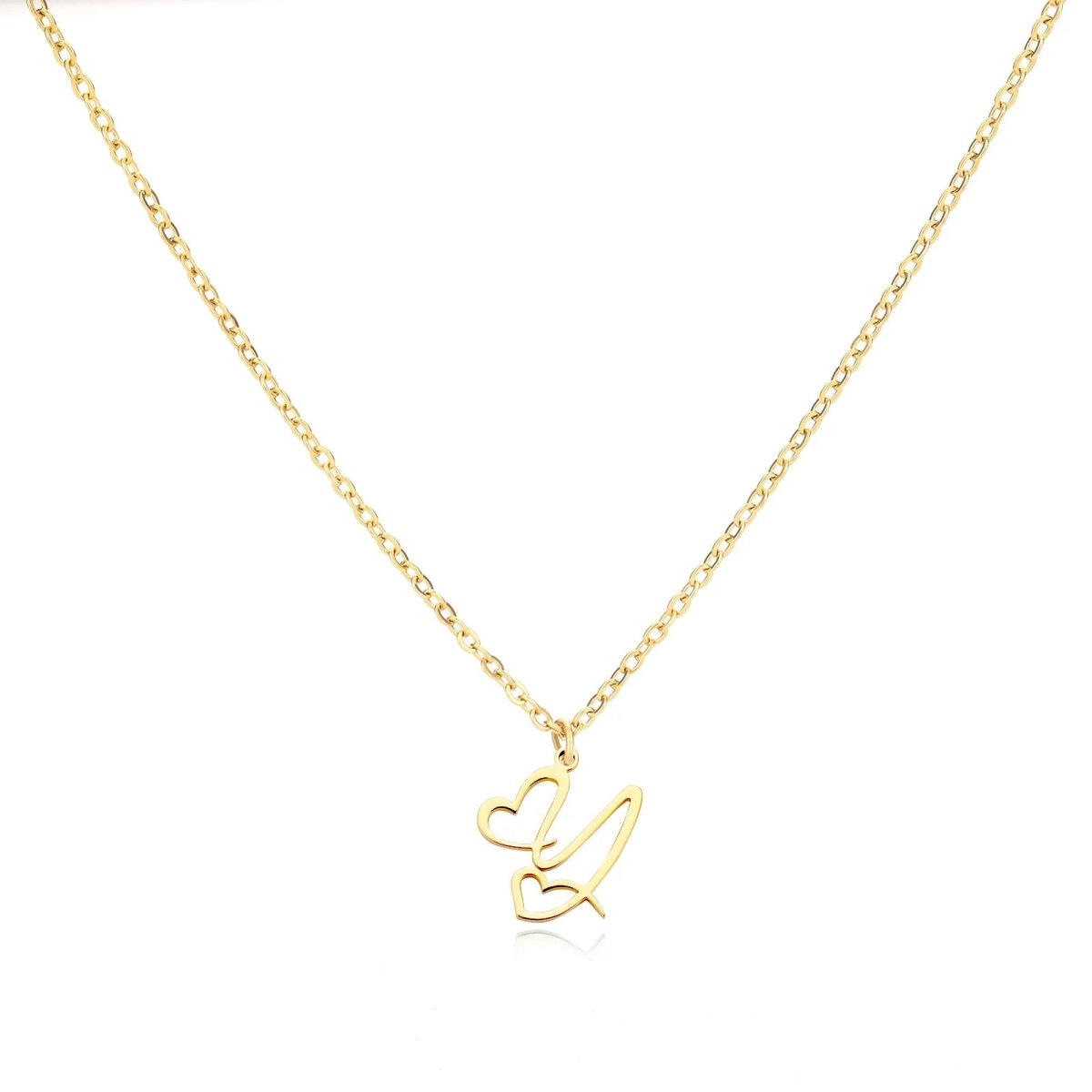 Skanto | Dainty Heart Letter Initial Necklace