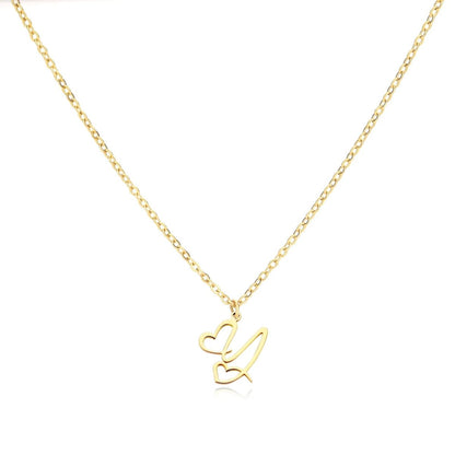 Skanto | Dainty Heart Letter Initial Necklace