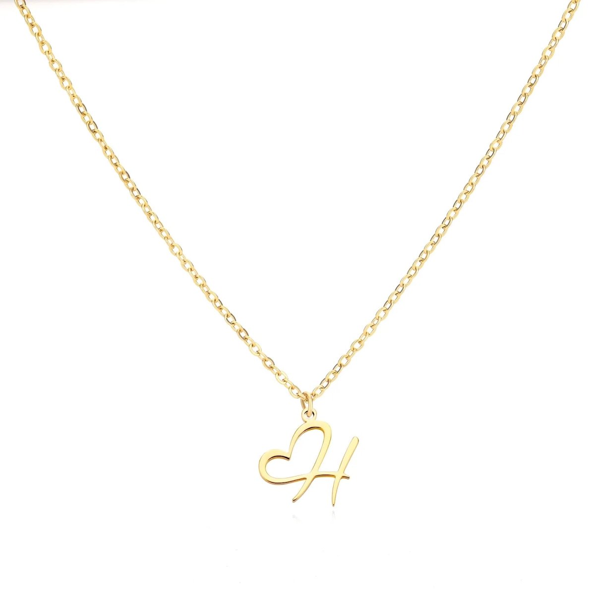 Skanto | Dainty Heart Letter Initial Necklace