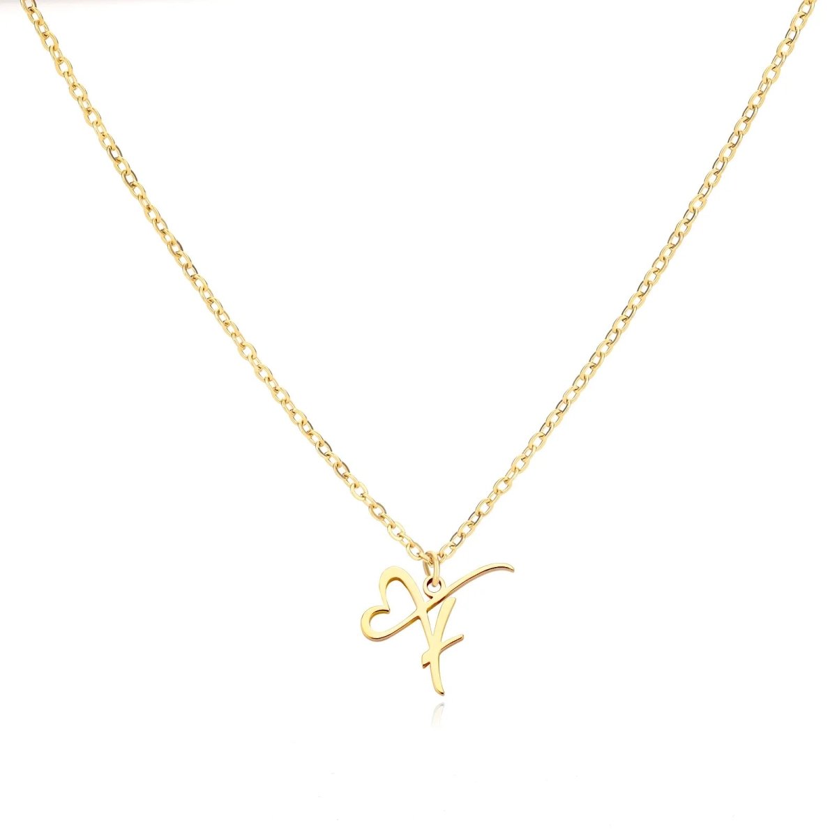 Skanto | Dainty Heart Letter Initial Necklace