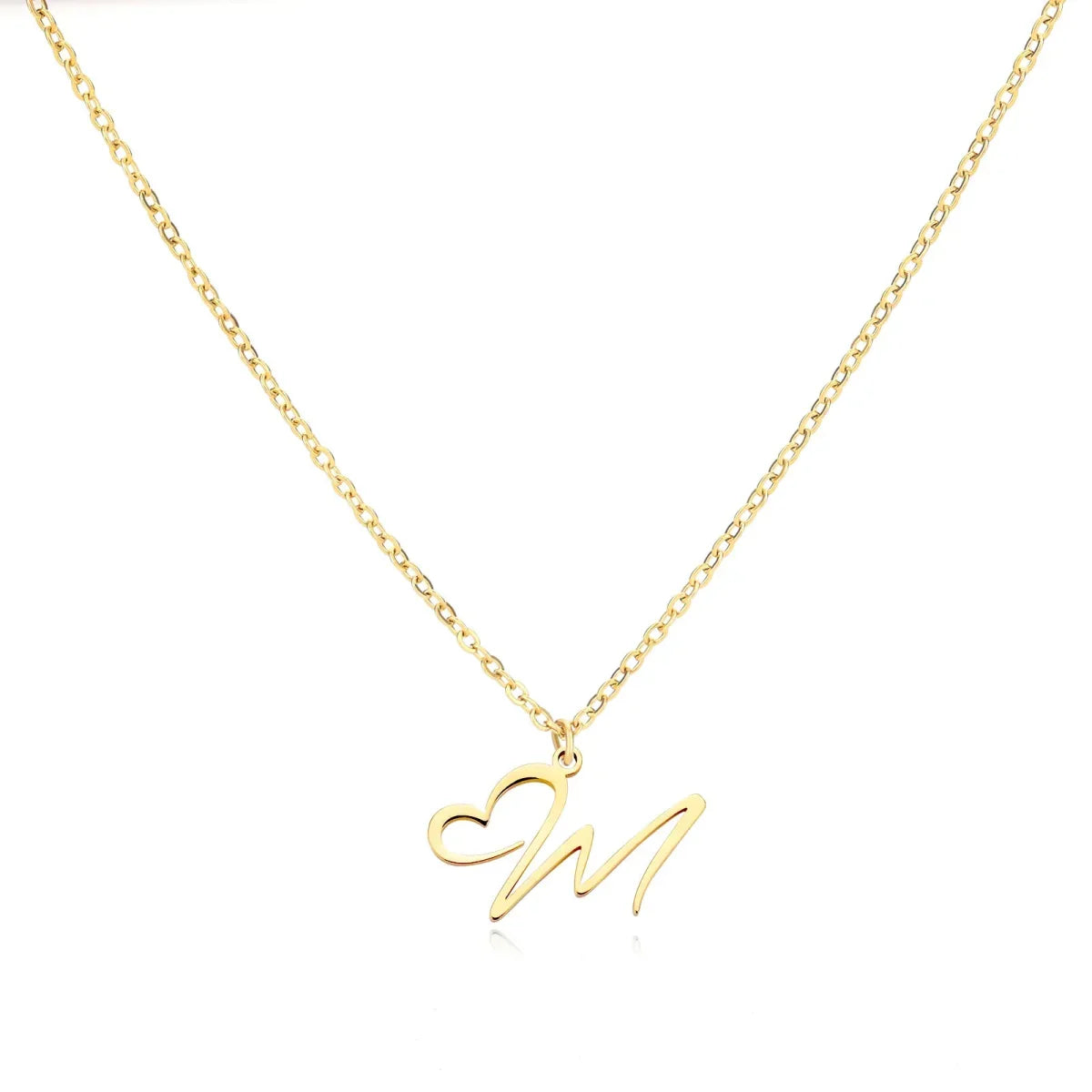 Skanto | Dainty Heart Letter Initial Necklace