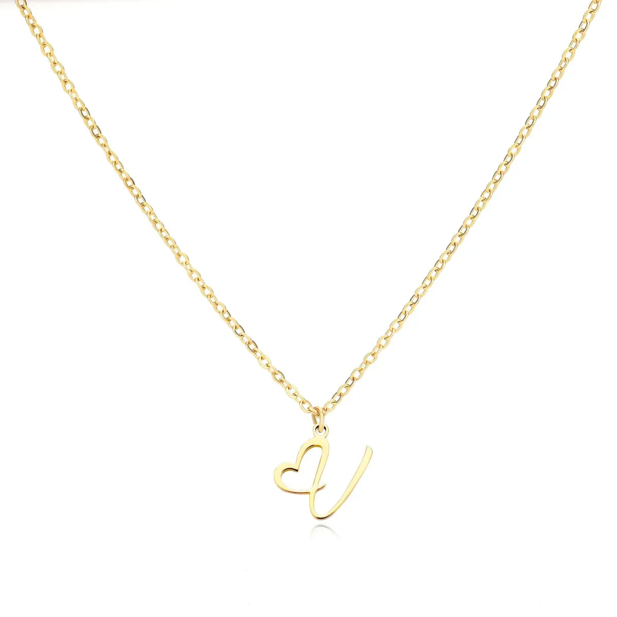 Skanto | Dainty Heart Letter Initial Necklace