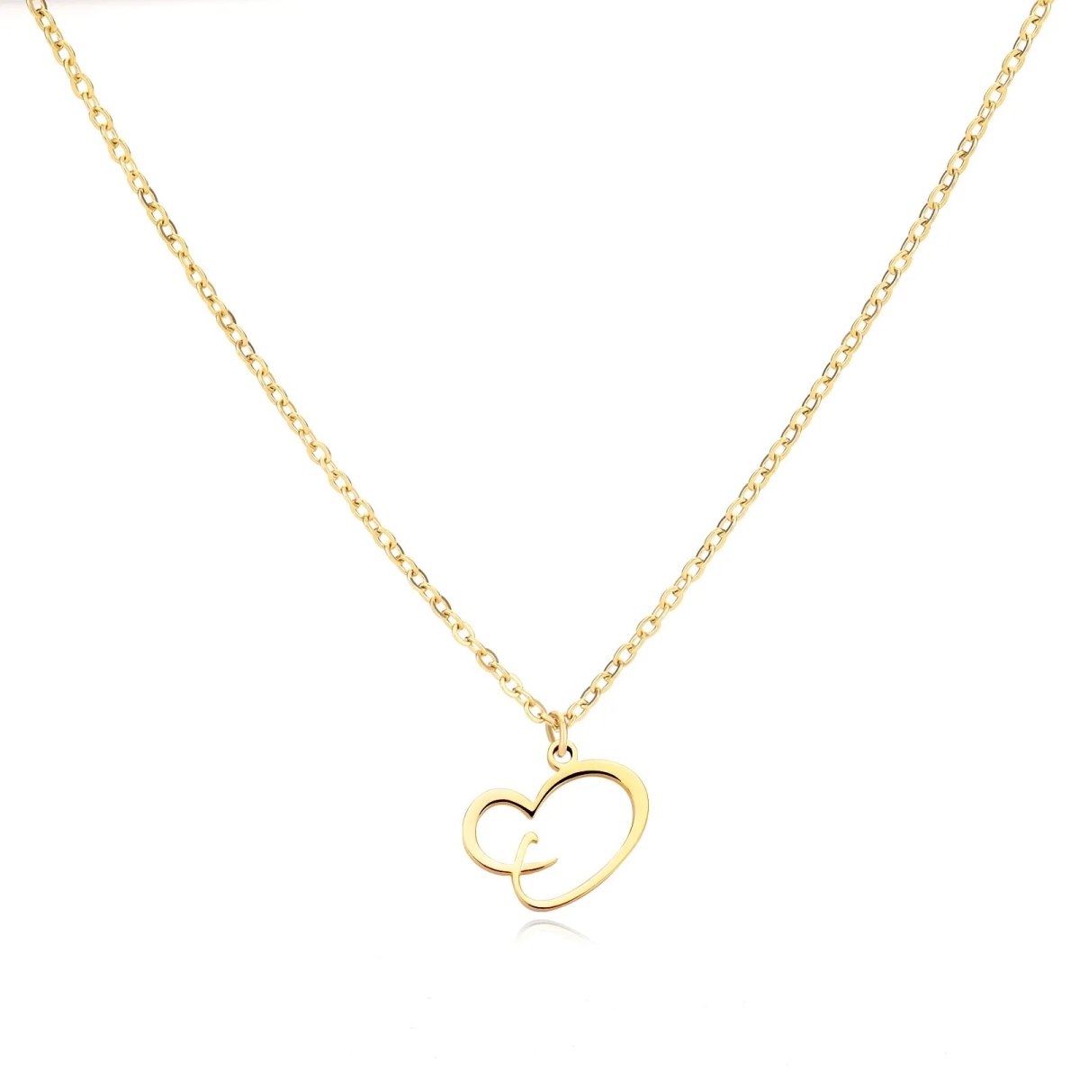 Skanto | Dainty Heart Letter Initial Necklace