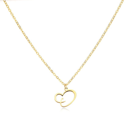 Skanto | Dainty Heart Letter Initial Necklace