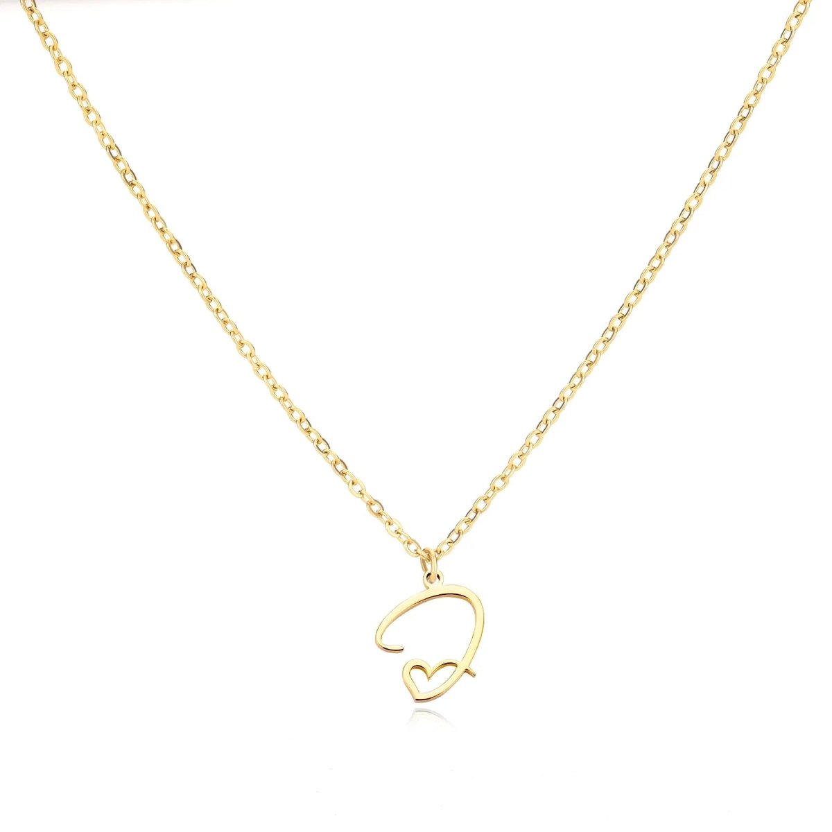 Skanto | Dainty Heart Letter Initial Necklace